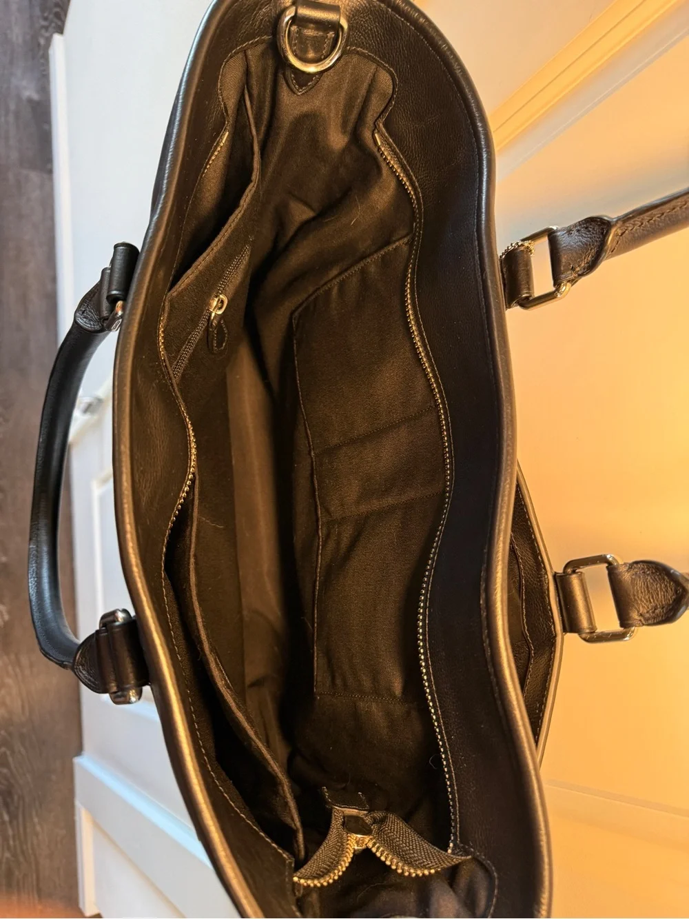 COACH - Black Metropolitan Leather Tote / Briefcase with Silver Hardware